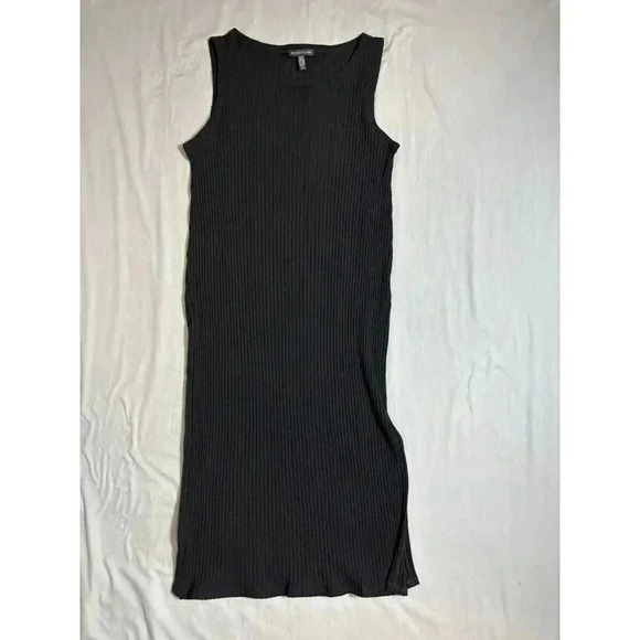 Eileen Fisher Black Size Small Ribbed Stretch Tank Top Dress Minimalist - Picture 2 of 5